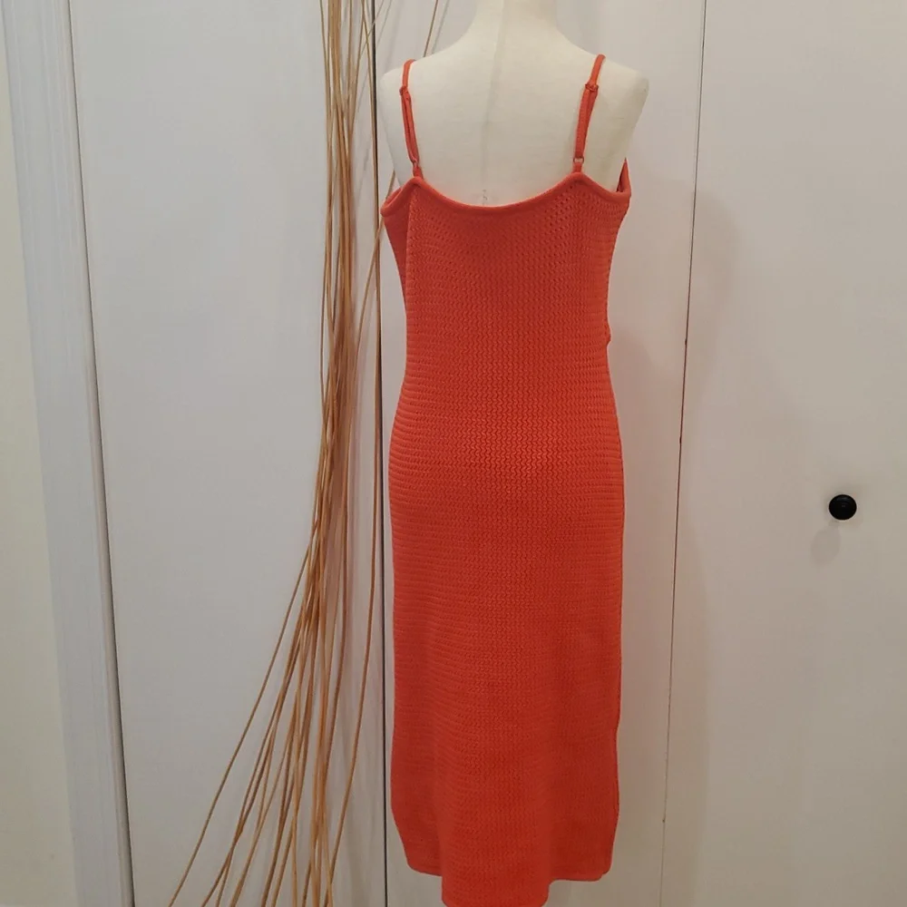 House of Harlow 1960 Orange Crochet Knit Midi Dress NWOT - Picture 6 of 8